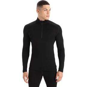 Icebreaker Men's Standard Merino 260 Tech Long Sleeve Half Zip, Black