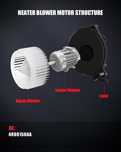 AC Heater Blower Motor Compatible for Jeep for Wrangler 1997-2001 for Jeep for Cherokee 1997-2001, HVAC Blower Motor Assembly Replace# 4886150AA in Saudi Arabia