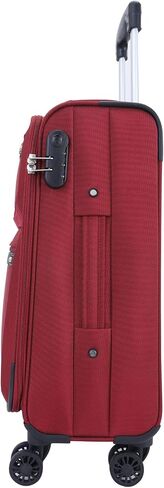 KYME Carry on Luggage Softside 22x14x9 Airline Approved Suitcases with Double Spinner Wheels Travel Rolling Luggage Red in Saudi Arabia