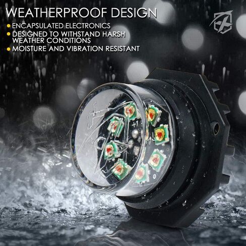Xprite White Amber LED Hideaway Strobe Lights Kit, Emergency Caution Hazard Warning Flashing Light Bulb for Grille Headlight Taillight Surface Mount, Construction Vehicles Tow Trucks ATV UTV Cars 4PCS in Saudi Arabia