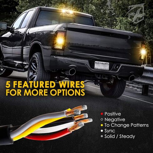 Xprite White Amber LED Hideaway Strobe Lights Kit, Emergency Caution Hazard Warning Flashing Light Bulb for Grille Headlight Taillight Surface Mount, Construction Vehicles Tow Trucks ATV UTV Cars 4PCS in Saudi Arabia