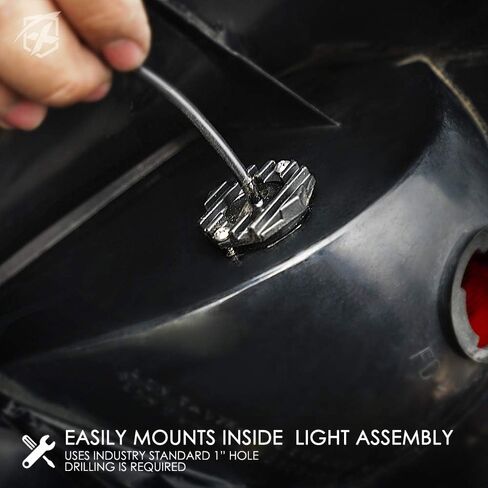 Xprite White Amber LED Hideaway Strobe Lights Kit, Emergency Caution Hazard Warning Flashing Light Bulb for Grille Headlight Taillight Surface Mount, Construction Vehicles Tow Trucks ATV UTV Cars 4PCS in Saudi Arabia