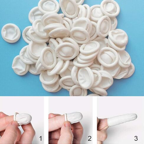 Finger Cot, Medium Finger Protectors Latex Anti-Static Finger Covers, Finger Tip Protect Keeping Dressing Dry and Clean Disposable Finger Gloves White(approxi 270pcs) in Saudi Arabia