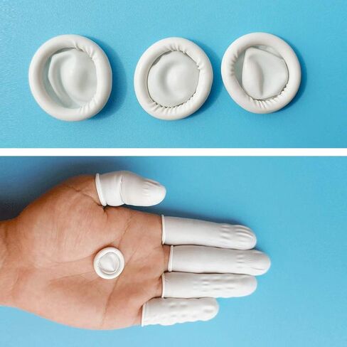 Finger Cot, Medium Finger Protectors Latex Anti-Static Finger Covers, Finger Tip Protect Keeping Dressing Dry and Clean Disposable Finger Gloves White(approxi 270pcs) in Saudi Arabia
