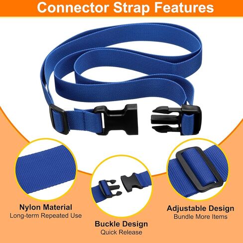 أحزمة الأمتعة HARFINGTON مقاس 1 بوصة × 118 بوصة متعددة الأغراض، حزام موصل للأمتعة من النايلون، حزام حقيبة قابل للتعديل مع مشبك للسفر في الهواء الطلق، ملحقات تعبئة الأمتعة، أزرق in Kuwait