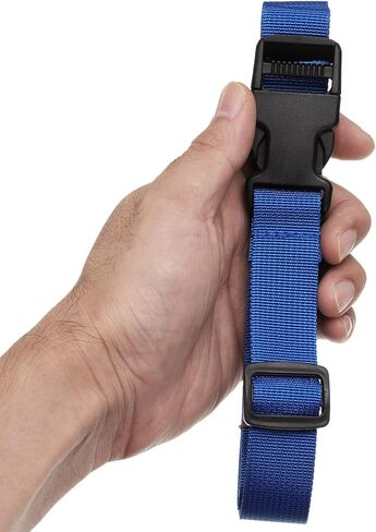 أحزمة الأمتعة HARFINGTON مقاس 1 بوصة × 118 بوصة متعددة الأغراض، حزام موصل للأمتعة من النايلون، حزام حقيبة قابل للتعديل مع مشبك للسفر في الهواء الطلق، ملحقات تعبئة الأمتعة، أزرق in Kuwait