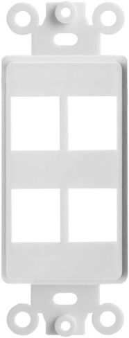 Cmple - 10 Pack Flexible Adapter Insert for Decorator Wall Plate 1-Gang Wall Plate with Flexible Opening Pass Through Single Gang Wall Plate for Cables - White in Kuwait