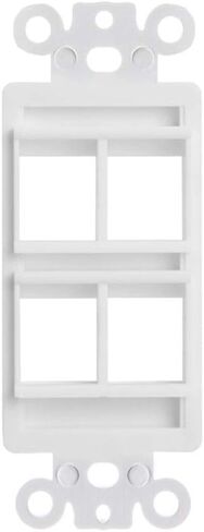 Cmple - 10 Pack Flexible Adapter Insert for Decorator Wall Plate 1-Gang Wall Plate with Flexible Opening Pass Through Single Gang Wall Plate for Cables - White in Kuwait