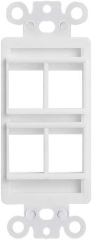 Cmple - 10 Pack Flexible Adapter Insert for Decorator Wall Plate 1-Gang Wall Plate with Flexible Opening Pass Through Single Gang Wall Plate for Cables - White in Kuwait