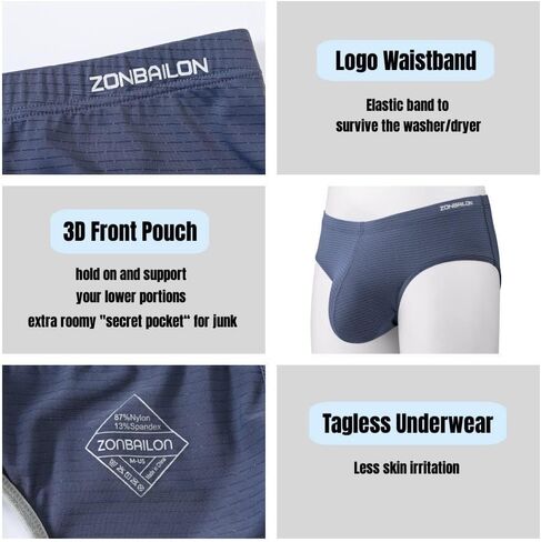 ZONBAILON Mens Bulge Enhancing Jockstrap Briefs Athletic Supporter Big Ball Pouch Backless Underwear Pack M L XL 2XL 3XL in Saudi Arabia