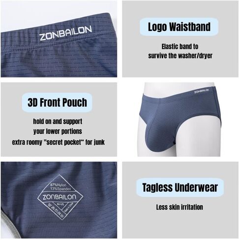 ZONBAILON رجل الانتفاخ تعزيز حزام رياضي ملخصات الرياضية الداعم كبير الكرة الحقيبة عارية الذراعين الملابس الداخلية حزمة M L XL 2XL 3XL in Kuwait