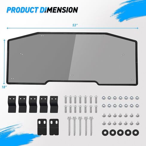 Frokom Defender Rear Windshield, UTV Windshield Scratch Resistant Back Window For Can-Am Defender HD5 HD8 HD10 MAX 2016 2017 2018 2019 2020 2021 2022 2023 2024 -UV-Proof (Tint) in Kuwait