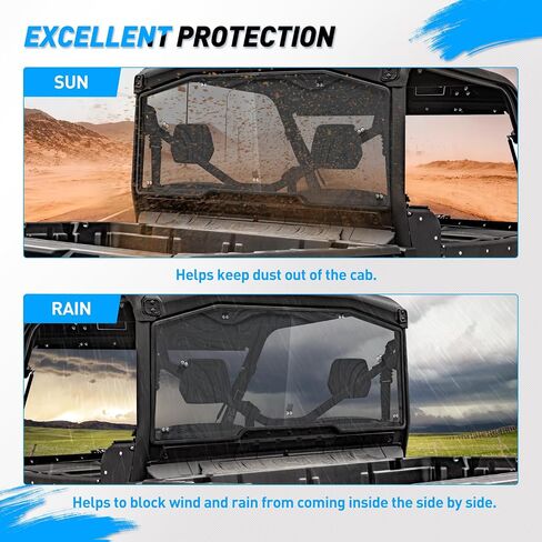 Frokom Defender Rear Windshield, UTV Windshield Scratch Resistant Back Window For Can-Am Defender HD5 HD8 HD10 MAX 2016 2017 2018 2019 2020 2021 2022 2023 2024 -UV-Proof (Tint) in Kuwait