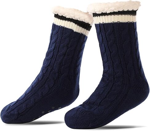 Evankin Christmas Socks High Fuzzy Slipper Socks Indoor Warm Wool Socks Skid Long Thick Boot Socks Green/Red/White in Kuwait