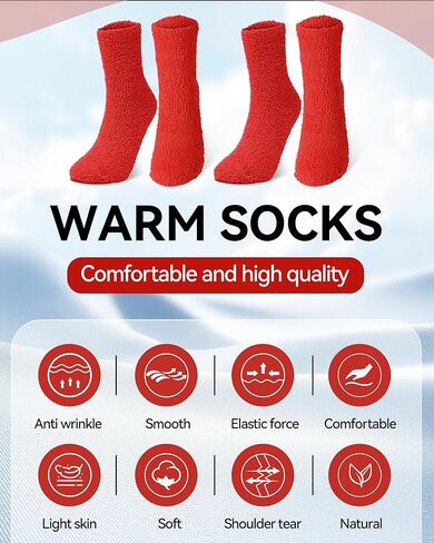 Fuzzy Socks Winter Warm Fluffy Soft Socks for Woman Indoor Christmas Gifts in Kuwait