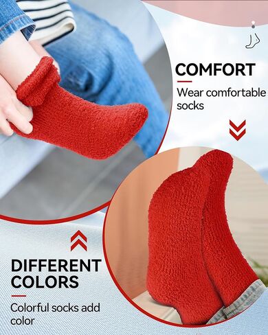 Fuzzy Socks Winter Warm Fluffy Soft Socks for Woman Indoor Christmas Gifts in Kuwait