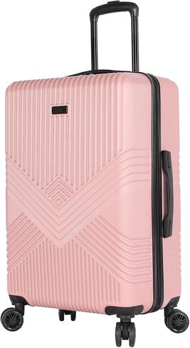Nicole Miller New York Luggage Collection - 28Inch Hardside Carry On Suitcase - Durable Lightweight Bag with 4-Rolling Spinner Wheels (Pink) in Kuwait