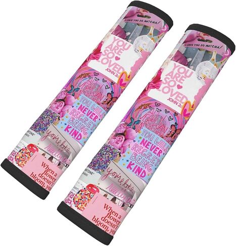 Pink Star Purple Bow Car Seat Belt Pad Cover for Adults, 2 Pack Auto Seat Belt Shoulder Pads Covers Harness Pad Car Accessories for Women Fits All Cars and Packs in Kuwait