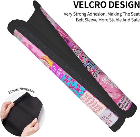 Pink Star Purple Bow Car Seat Belt Pad Cover for Adults, 2 Pack Auto Seat Belt Shoulder Pads Covers Harness Pad Car Accessories for Women Fits All Cars and Packs in Kuwait