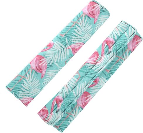 الوردي فلامنغو شجرة النخيل الاستوائية يترك على الفيروز 2 قطعة غطاء منصات حزام مقعد السيارة قابل للتعديل، ويغطي حزام الكتف حزام مقعد السيارة العالمي، وسائد حزام مقعد السيارة للبالغين والأطفال in Kuwait