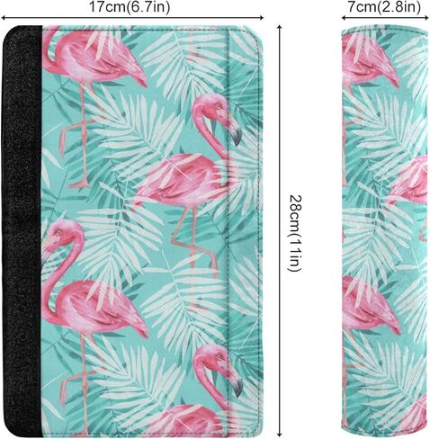 الوردي فلامنغو شجرة النخيل الاستوائية يترك على الفيروز 2 قطعة غطاء منصات حزام مقعد السيارة قابل للتعديل، ويغطي حزام الكتف حزام مقعد السيارة العالمي، وسائد حزام مقعد السيارة للبالغين والأطفال in Kuwait