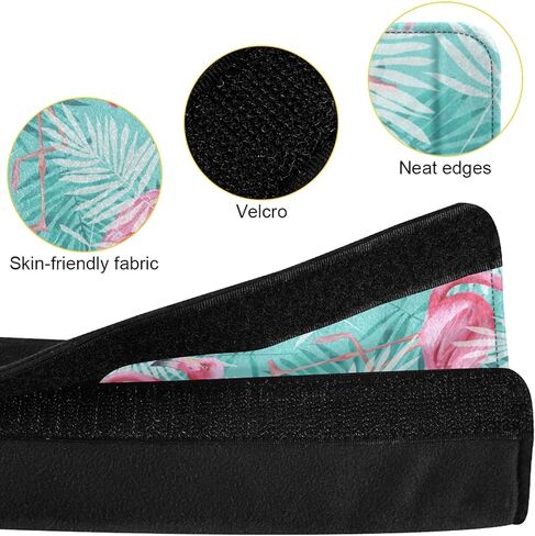 الوردي فلامنغو شجرة النخيل الاستوائية يترك على الفيروز 2 قطعة غطاء منصات حزام مقعد السيارة قابل للتعديل، ويغطي حزام الكتف حزام مقعد السيارة العالمي، وسائد حزام مقعد السيارة للبالغين والأطفال in Kuwait