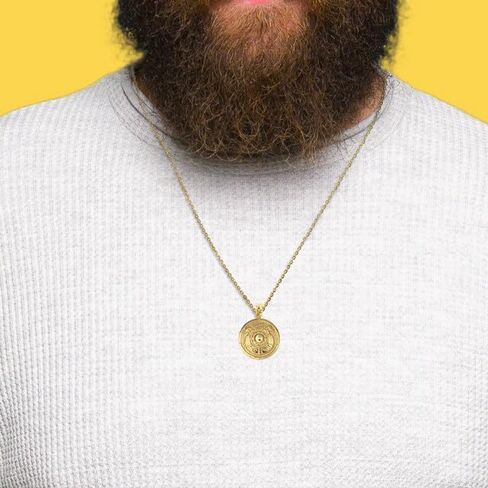 10K Yellow, White, or Rose Gold Viking Horseshoe Shield Norse Charm Pendant - Choice of Metal in Saudi Arabia