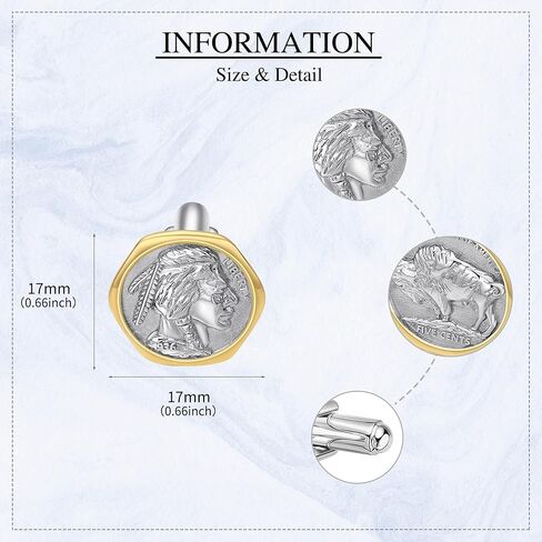 أزرار أكمام للعملات المعدنية من الفضة الإسترليني أزرار أكمام مزخرفة بالعملة القديمة إكسسوارات مجوهرات هدية للرجال والأب والزوج in Kuwait