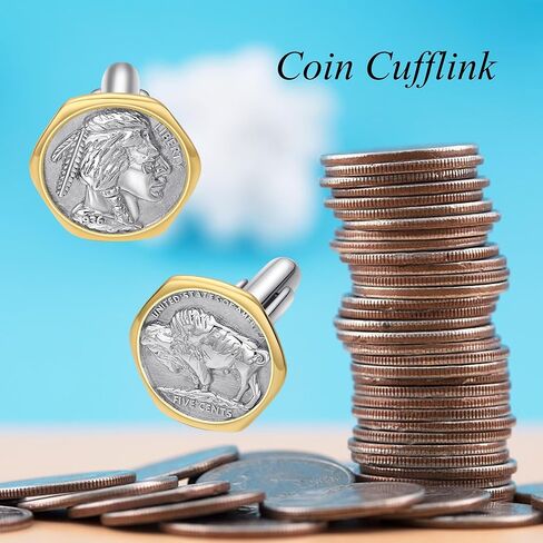 أزرار أكمام للعملات المعدنية من الفضة الإسترليني أزرار أكمام مزخرفة بالعملة القديمة إكسسوارات مجوهرات هدية للرجال والأب والزوج in Kuwait