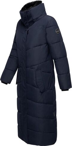 Marikoo Extra Long Quilted Winter Jacket for Women with Detachable Hood | Puffy Coat in Calf-Length | Hingucker XIV XS-5XL in Saudi Arabia