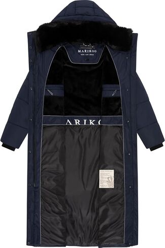 Marikoo Extra Long Quilted Winter Jacket for Women with Detachable Hood | Puffy Coat in Calf-Length | Hingucker XIV XS-5XL in Saudi Arabia