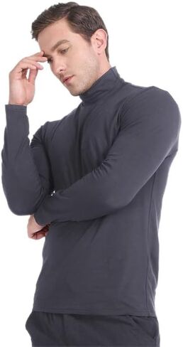 Subuteay Thermal Shirts for Mens Fleece Lined Top Long Sleeve Compression Base Layer in Saudi Arabia