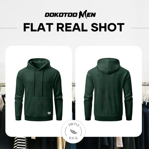 Men's Hoodies Soild Color Geometric Texture Long Sleeve Casual Pullover Hooded Sweatshirts Sweaters in Saudi Arabia