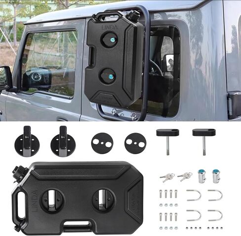 خزان غاز Mokuo سعة 10 لتر / 1.64 جالون من مادة البولي إيثيلين (HDPE) مع قفل مضاد للسرقة ودعامة تثبيت تناسب معظم الدراجات النارية سكوتر ATV UTV، لون أسود in Kuwait