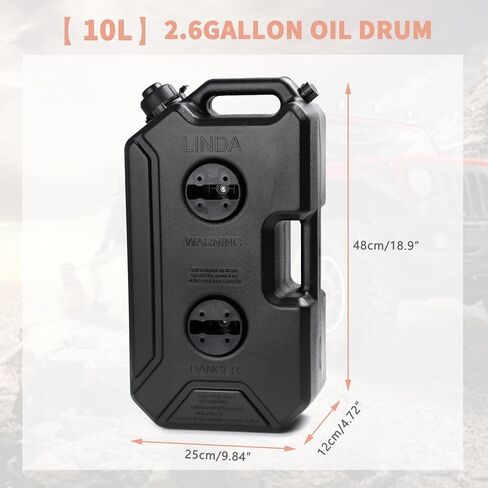 خزان غاز Mokuo سعة 10 لتر / 1.64 جالون من مادة البولي إيثيلين (HDPE) مع قفل مضاد للسرقة ودعامة تثبيت تناسب معظم الدراجات النارية سكوتر ATV UTV، لون أسود in Kuwait