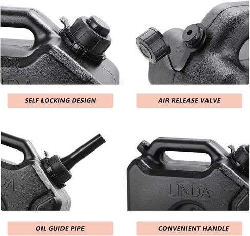 خزان غاز Mokuo سعة 10 لتر / 1.64 جالون من مادة البولي إيثيلين (HDPE) مع قفل مضاد للسرقة ودعامة تثبيت تناسب معظم الدراجات النارية سكوتر ATV UTV، لون أسود in Kuwait