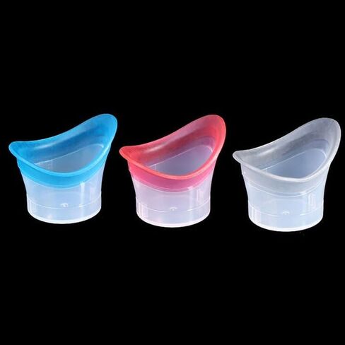 1 Set Blue and Pink Eye Wash Cup Eye Wash Kit Bath Kit Silicone Eyelash Lid Care for Tired Dry Eyes Effective Eye Cleaner Solution with Storage Container Soothing Tired Eyes，Eye Washes，Eye Health in Saudi Arabia