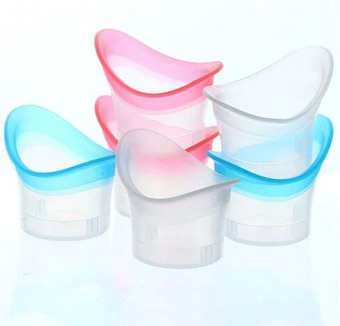 1 Set Blue and Pink Eye Wash Cup Eye Wash Kit Bath Kit Silicone Eyelash Lid Care for Tired Dry Eyes Effective Eye Cleaner Solution with Storage Container Soothing Tired Eyes，Eye Washes，Eye Health in Saudi Arabia
