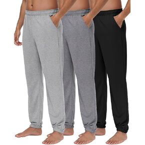 3 Pcs Men's Sweatpants Athletic Lounge Pants Elastic Bottom Jogger Workout Pant with Pocket