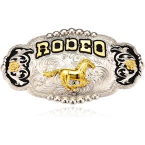 Horse Bull Rider Texas Rodeo Belt Buckle for Men, Running Horse Western Cowboy Belt Buckle, Big Size Large Belt Buckle