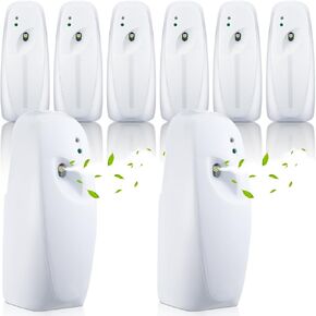 Uiifan 8 Pcs Automatic Air Freshener Spray Dispenser 8.27 x 3.15 x 3.15 Inch Wall Mounted Automatic Air Freshener Dispenser Mist Adjustable Fragrance Aerosol Spray Sprayer for Room (White,Novelty)