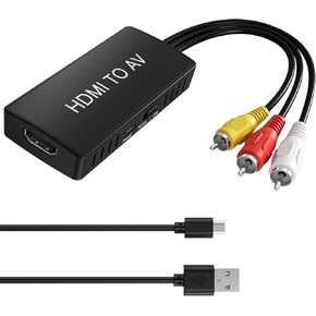محول RCA إلى HDMI، محول محول AV إلى HDMI، محول مركب إلى HDMI، محول Wii/PS2/VHS/VCR/DVD/X box/n64 إلى HDMI للتلفزيون الجديد، يدعم PAL/NTSC، 720P/1080P