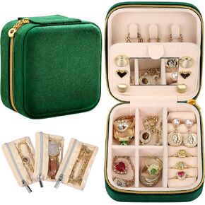 Bistup Travel Jewelry Case - Small Jewelry Organizers and Storage Box for Women Girls Teens Cute Traveling Jewelry Holder with Mirror Little Tiny Compact Modern Unique Aesthetic Pretty, Cat Flower