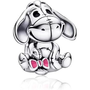 925 Sterling Silver Pendant Dangle Beads Charms Bear Tigger Cartoon for Bracelets and Necklaces for Women Friends