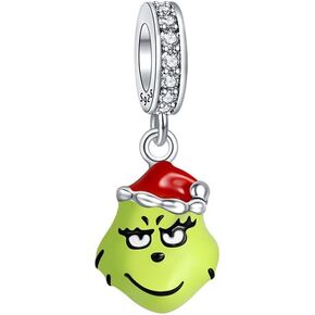 Christmas Charm 925 Sterling Silver Charms Dangles for Bracelets and Necklace Santa Claus Reindeer Snowman Jewelry Gift for Women Family and Friends