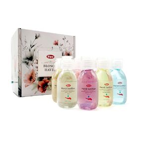 SIPA Hand Sanitizer with Moisturizer 1.69 oz/ 50 ml, (Pack of 16), Gift Box, Flip Cap, Travel Size, Scented Variety Pack with Aloe Vera, Ylang Ylang, Verbena, Lemon, Lavender, and Cherry Scent