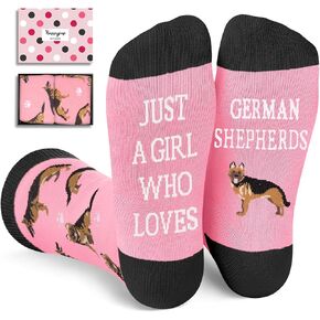 HAPPYPOP Funny German Shepherd Socks for Girls - Crazy German Shepherd Gifts Silly Fun Weird Gifts