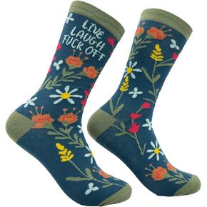 Crazy Dog T-Shirts Women's Live Laugh F*ck Off Socks Funny Sarcastic Novelty Footwear