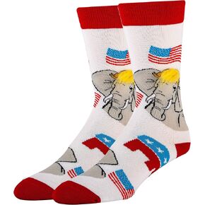 ooohyeah Women's Novelty Funny Political-Theme Crew Socks, Fun Crazy Dress Socks Gifts, Fits Women's Shoe Size 5-10