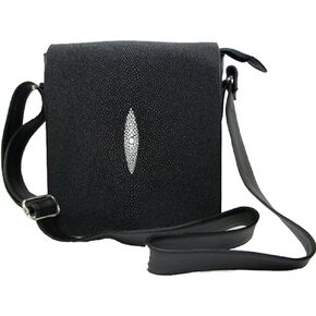 Genuine Stingray Shagreen Skin Leather Cross Body Messenger Bag